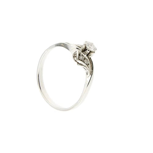 53 Bague solitaire contrariée en or blanc et diamants 0,22 ct 58 Facettes 35828