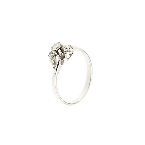 53 Bague solitaire contrariée en or blanc et diamants 0,22 ct 58 Facettes 35828