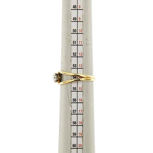 54 Bague solitaire en or jaune et diamant 0,42 ct 58 Facettes 25246