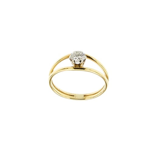 54 Bague solitaire en or jaune et diamant 0,42 ct 58 Facettes 25246