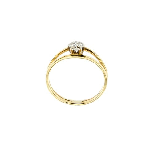 54 Bague solitaire en or jaune et diamant 0,42 ct 58 Facettes 25246