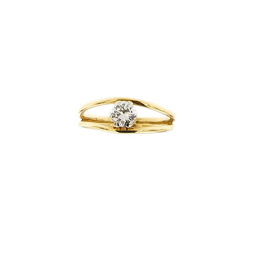 54 Bague solitaire en or jaune et diamant 0,42 ct 58 Facettes 25246