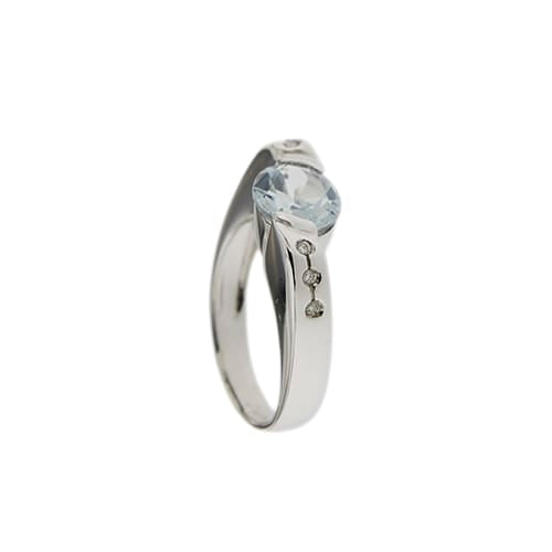 56 Mabina - Bague en or blanc avec aigue-marine et diamants 58 Facettes 27711