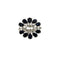 64 Bague fleur en or blanc avec saphirs et diamants 58 Facettes 30306