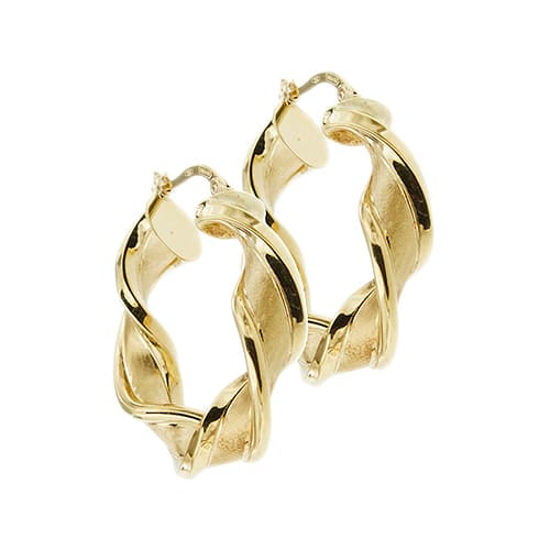 Boucles d'oreilles créoles torchon en or jaune 58 Facettes 38290