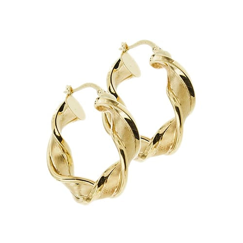 Boucles d'oreilles créoles torchon en or jaune 58 Facettes 38290