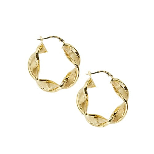 Boucles d'oreilles créoles torchon en or jaune 58 Facettes 38290