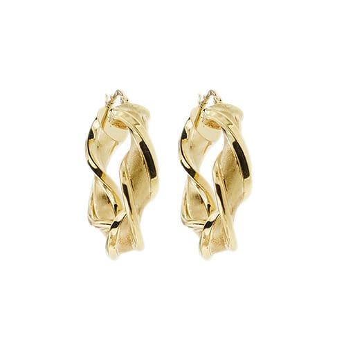 Boucles d'oreilles créoles torchon en or jaune 58 Facettes 38290