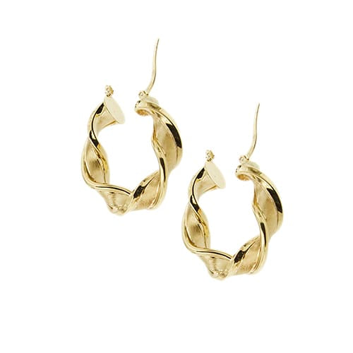 Boucles d'oreilles créoles torchon en or jaune 58 Facettes 38290