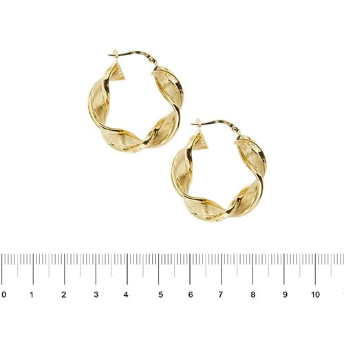 Boucles d'oreilles créoles torchon en or jaune 58 Facettes 38290