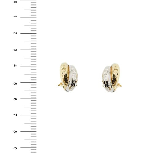 Boucles d'oreilles demi-créoles en or jaune et blanc 58 Facettes 37642