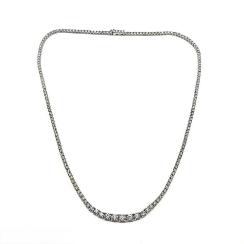 Collier rivière en chute en or blanc 18K et diamants 58 Facettes BO/260273