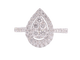 53 Bague halo en or blanc avec diamant poire 58 Facettes 1010