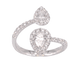 53 Bague ligne en or blanc avec diamants poire et brillants, 1,25 ct 58 Facettes 1012