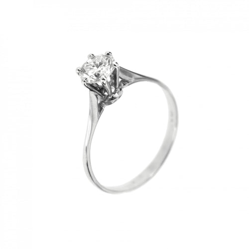 Bague Bague solitaire - diamant taille brillant 0,78 ct en or blanc 18 ct 58 Facettes 19161