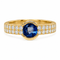 52 Bague saphir de Ceylan et diamants en or jaune 18K 58 Facettes