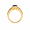 52 Bague saphir de Ceylan et diamants en or jaune 18K 58 Facettes