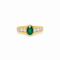 50 Bague en or jaune, émeraude ovale et diamants 58 Facettes F4834