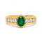 50 Bague en or jaune, émeraude ovale et diamants 58 Facettes F4834