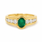 50 Bague en or jaune, émeraude ovale et diamants 58 Facettes F4834