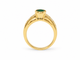 50 Bague en or jaune, émeraude ovale et diamants 58 Facettes F4834