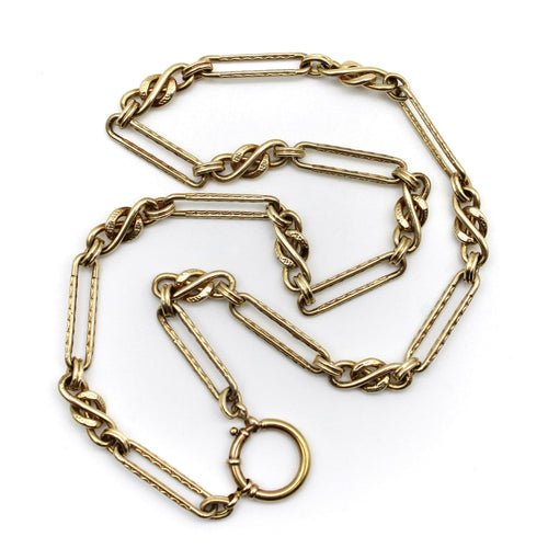 Collier Signature - Collier chaîne fantaisie d’inspiration victorienne en or 14K 58 Facettes