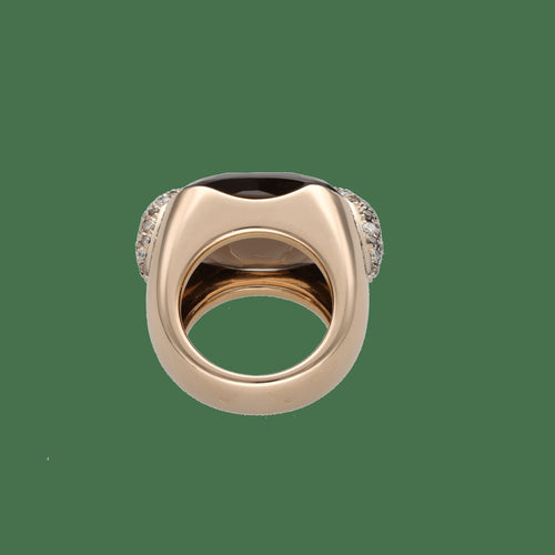 57 Pomellato Pin Up - Bague en or rose, quartz fumé et diamants 58 Facettes FB11893