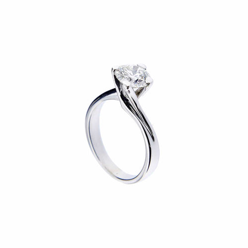 Bague 57 Bague solitaire - Diamant 1,20 ct en or blanc 18 ct 58 Facettes 12503