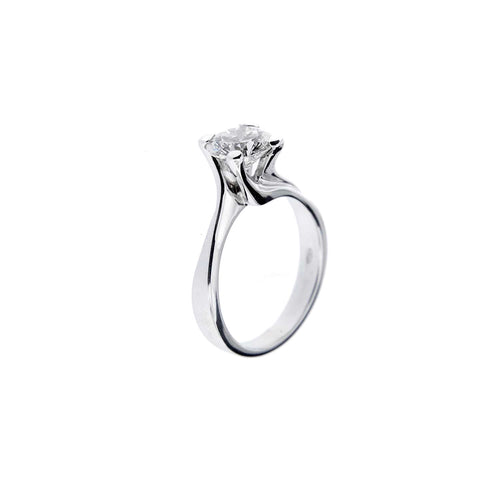 Bague 57 Bague solitaire - Diamant 1,20 ct en or blanc 18 ct 58 Facettes 12503