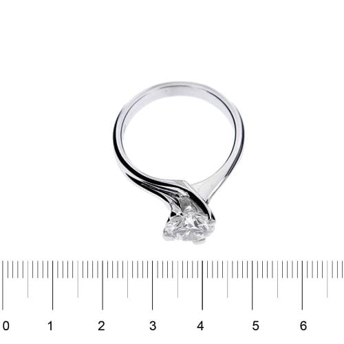 Bague 57 Bague solitaire - Diamant 1,20 ct en or blanc 18 ct 58 Facettes 12503