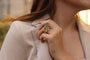 Bague 53 Bague chevalière aigue-marine en or jaune 18k et platine 58 Facettes 23765 / 23769