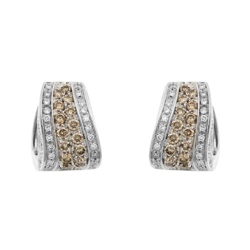 Boucles d'oreilles Boucles d’oreilles à lobe en or blanc 18 ct avec diamants 58 Facettes 13036
