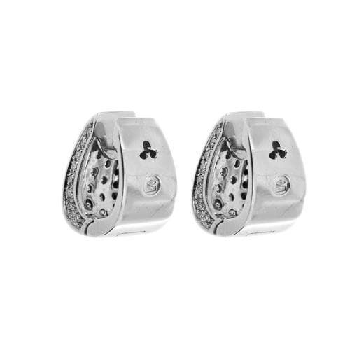 Boucles d'oreilles Boucles d’oreilles à lobe en or blanc 18 ct avec diamants 58 Facettes 13036