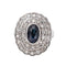 53 Bague Pompadour en or blanc et platine, saphir et diamants 58 Facettes 5450151CN