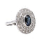 53 Bague Pompadour en or blanc et platine, saphir et diamants 58 Facettes 5450151CN
