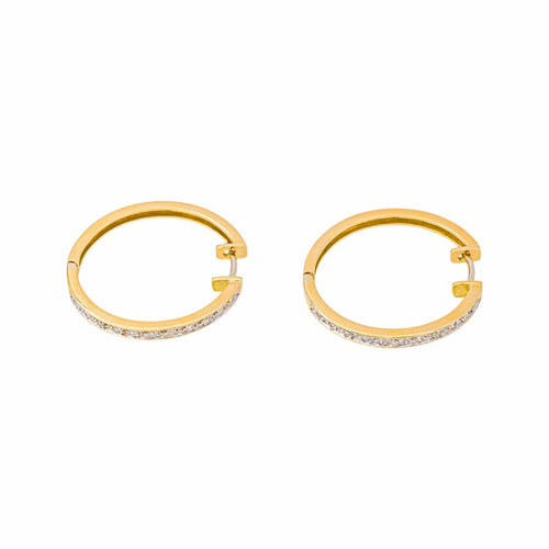 Créoles - Boucles d'oreilles en or jaune et diamants 58 Facettes 5713660CN
