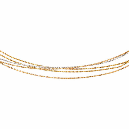 Collier maille tressée en or jaune, rose et blanc 58 Facettes 5729958CN