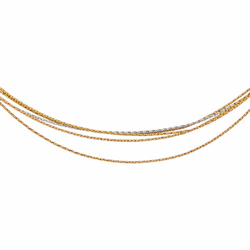 Collier maille tressée en or jaune, rose et blanc 58 Facettes 5729958CN