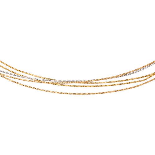 Collier Collier maille tressée en or jaune, rose et blanc 58 Facettes 5729958CN