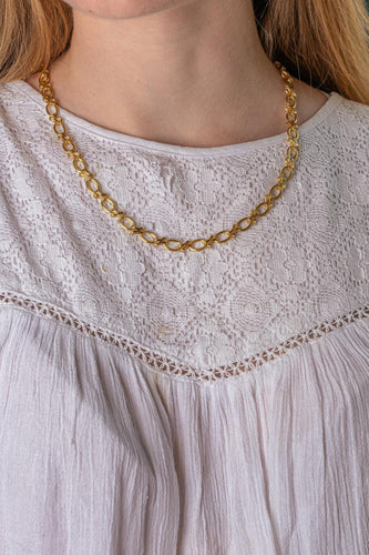 Collier maille ovale en or jaune 58 Facettes 5742095CN