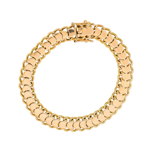 Bracelet maillon Demi Lune en or rose et or jaune 58 Facettes 5761603CN