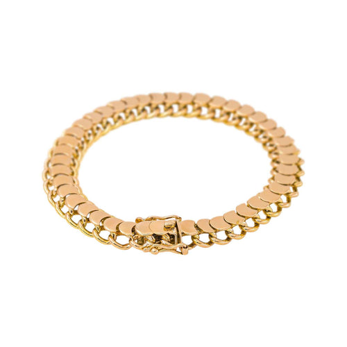Bracelet maillon Demi Lune en or rose et or jaune 58 Facettes 5761603CN