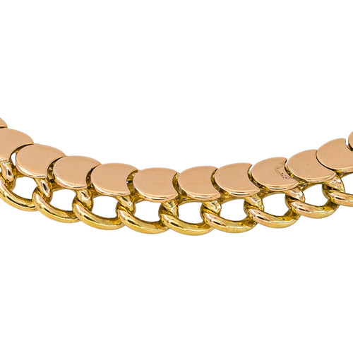 Bracelet maillon Demi Lune en or rose et or jaune 58 Facettes 5761603CN