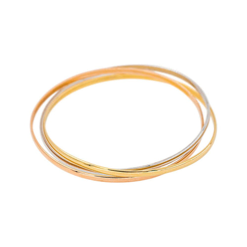Bracelet jonc en or jaune, blanc et rose 58 Facettes 5774578CN
