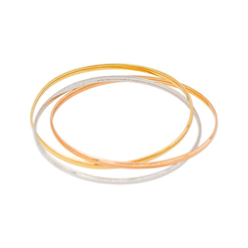 Bracelet jonc en or jaune, blanc et rose 58 Facettes 5774578CN