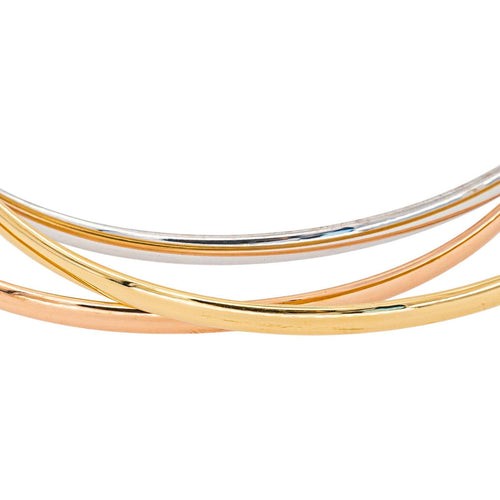 Bracelet jonc en or jaune, blanc et rose 58 Facettes 5774578CN