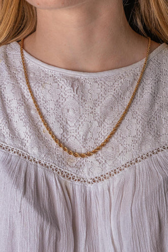 Collier maille corde en or rose 58 Facettes 5782165CN