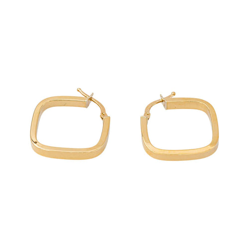 Créoles carrées en or jaune 18 carats 58 Facettes 5786173CN