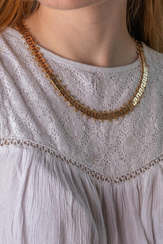 Collier maille grecque en or rose 58 Facettes 5799565CN