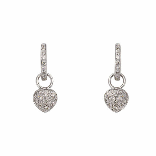 Boucles d'oreilles en or blanc et noir 18 ct avec diamants bruns 58 Facettes 5828128CN